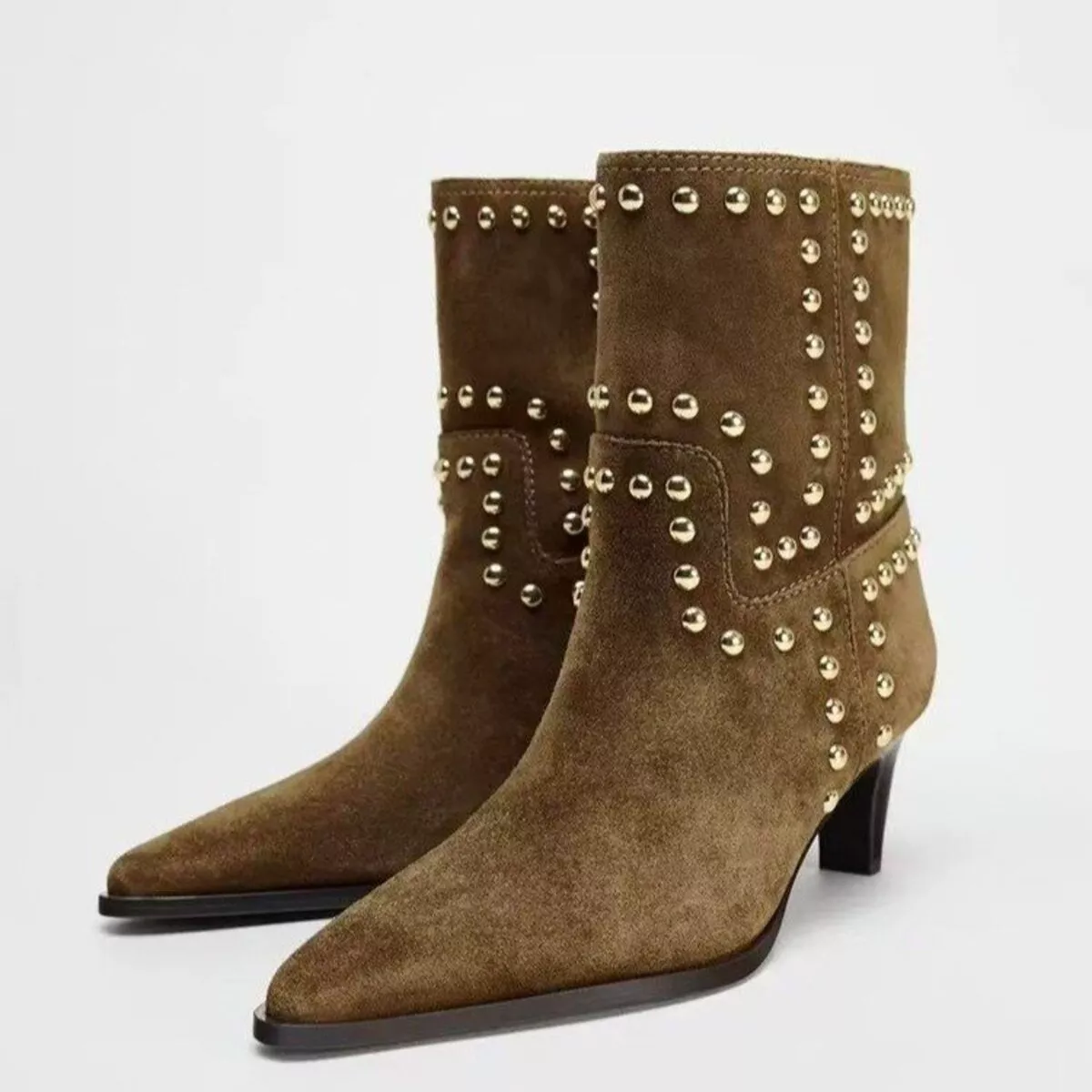 Point Toe Kitten Heels Boots - Image 3