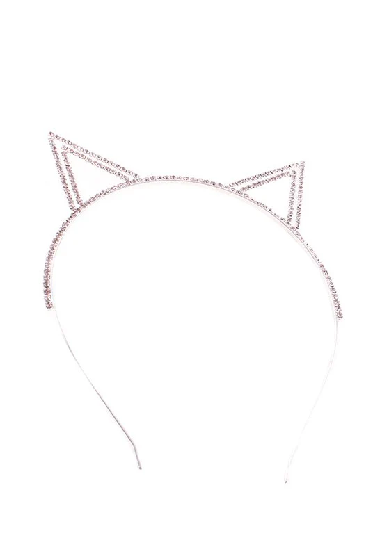 POINTY RHINESTONED CAT EARS HEADBAND - Image 3