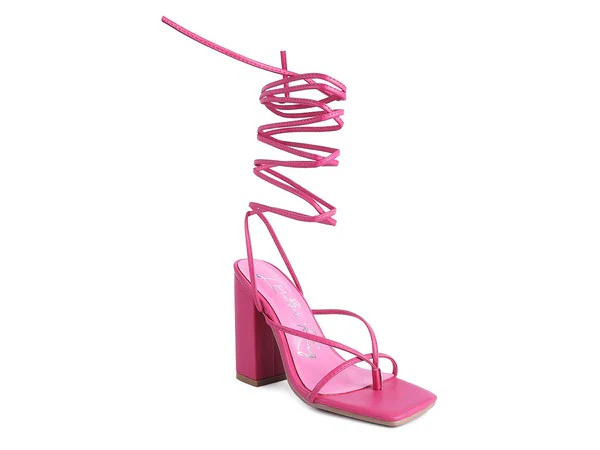 POLE DANCE LACE UP BLOCK HEELED SANDAL - Image 7