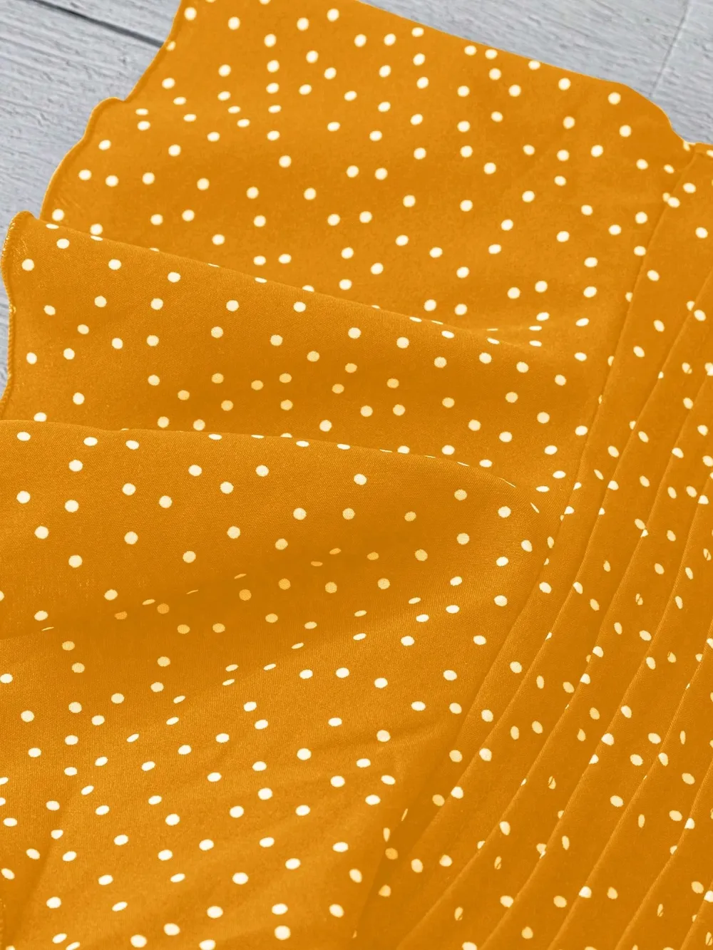 Polka Dot Notched Ruffled Cap Sleeve Blouse - Image 17
