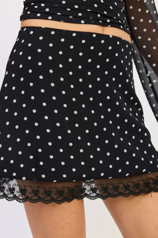 POLKAT DOT MINI LACE SKIRT - Image 2