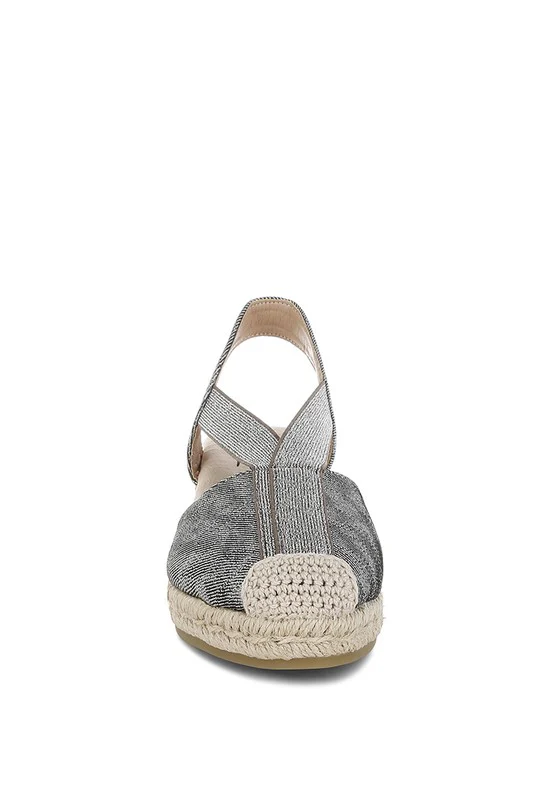 Port Side Metallic Woven Espadrille Wedges - Image 4