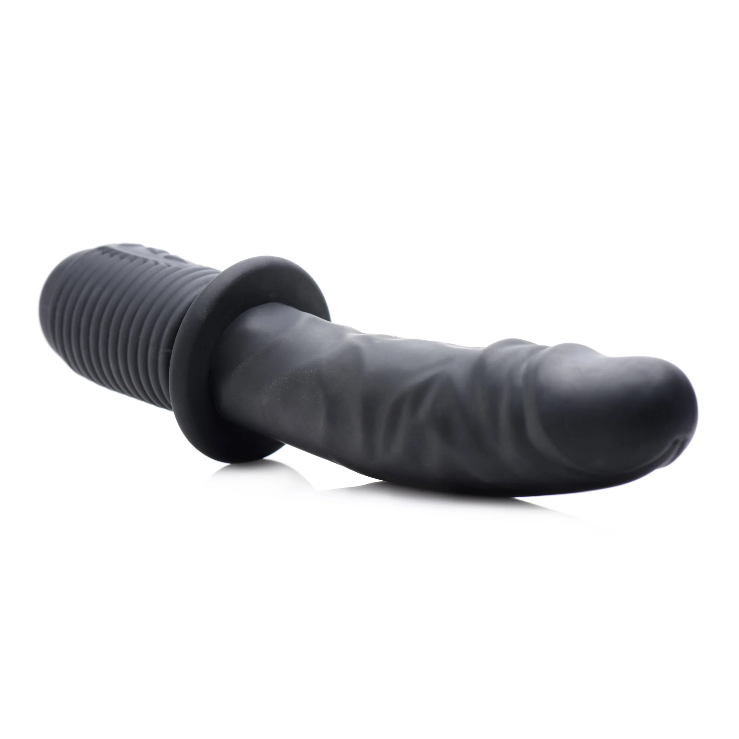 Power Pounder Vibrating And Thrusting Silicone Dildo - Black - Image 3