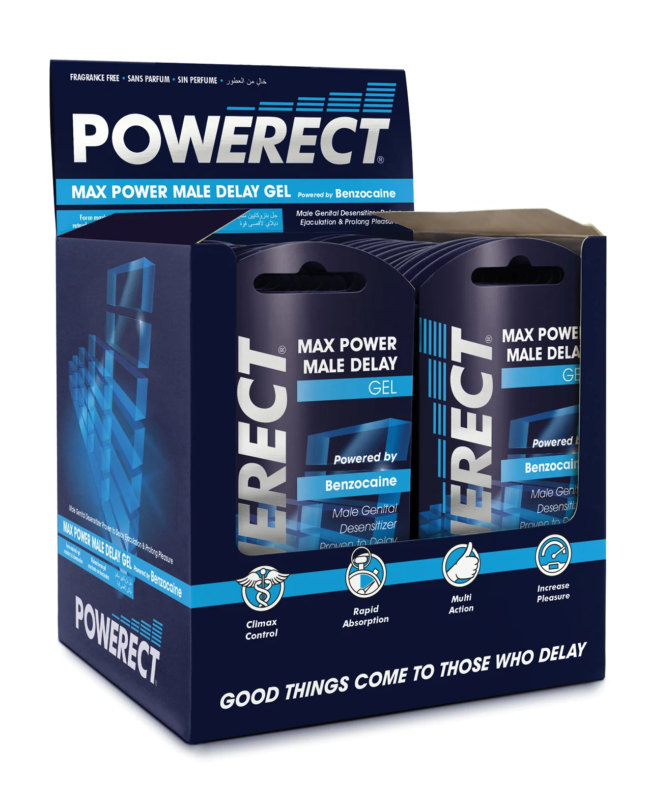 Powerect Benzocaine Delay Serum Foil Display - 3 ml Display of 54