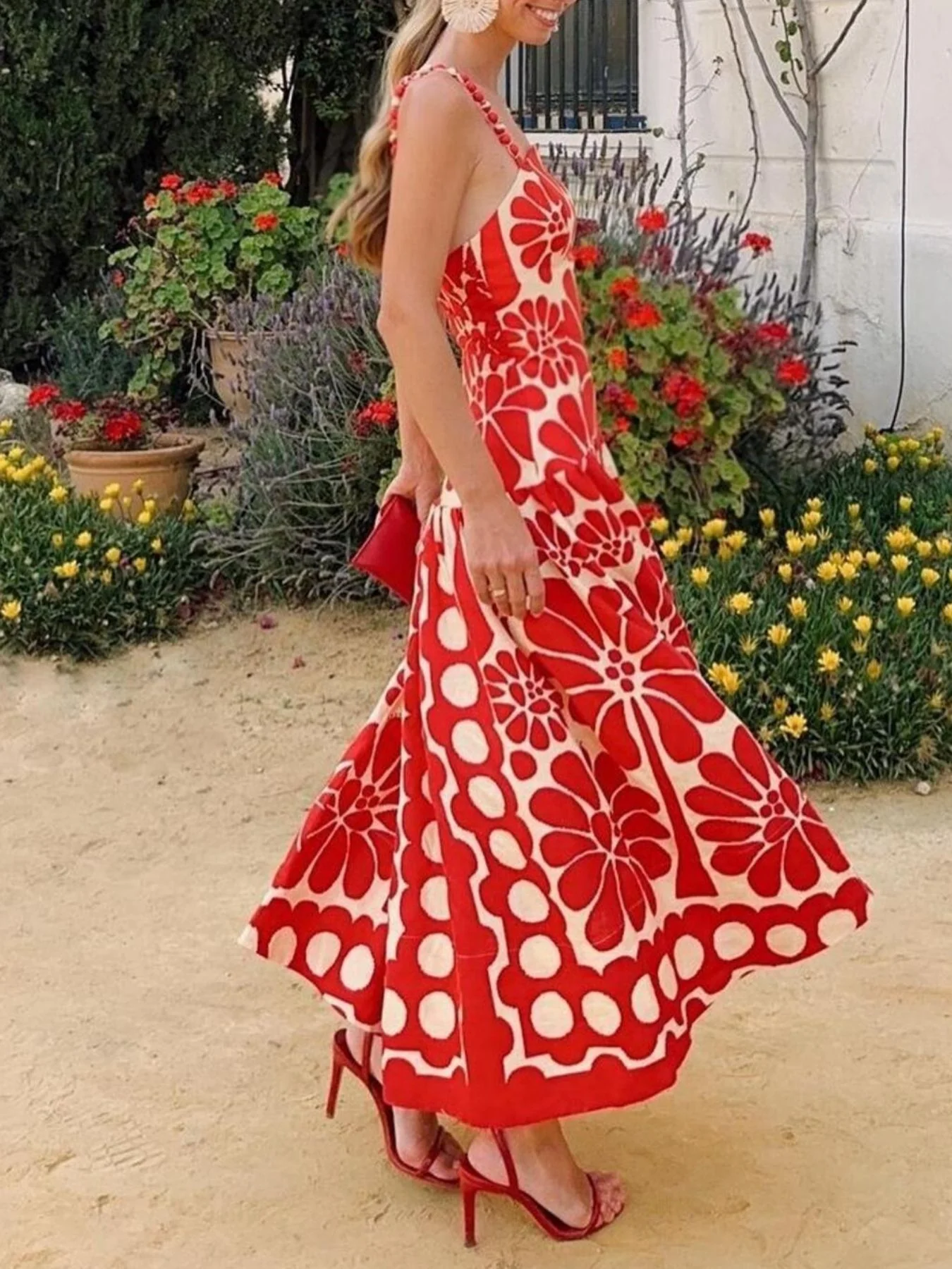 Printed A-Line Midi Cami Dress - Image 6