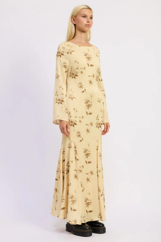PRINTED MAXI LONG SLEEVE DRESS - Image 5