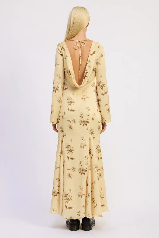 PRINTED MAXI LONG SLEEVE DRESS - Image 7