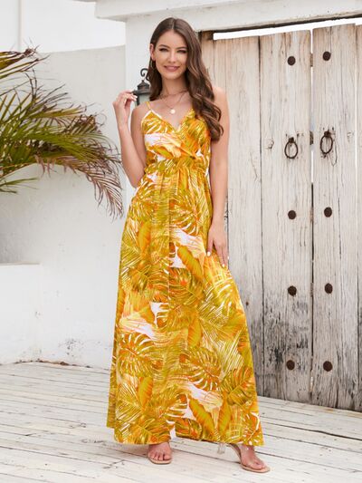 Printed Surplice Spaghetti Strap Dress - Image 15