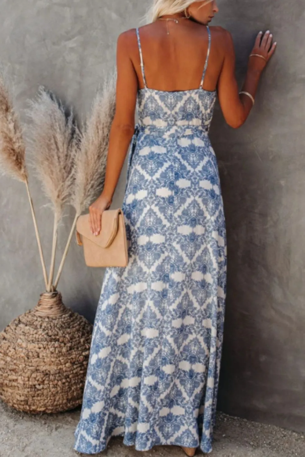 Printed Tied Maxi Cami Dress - Image 4