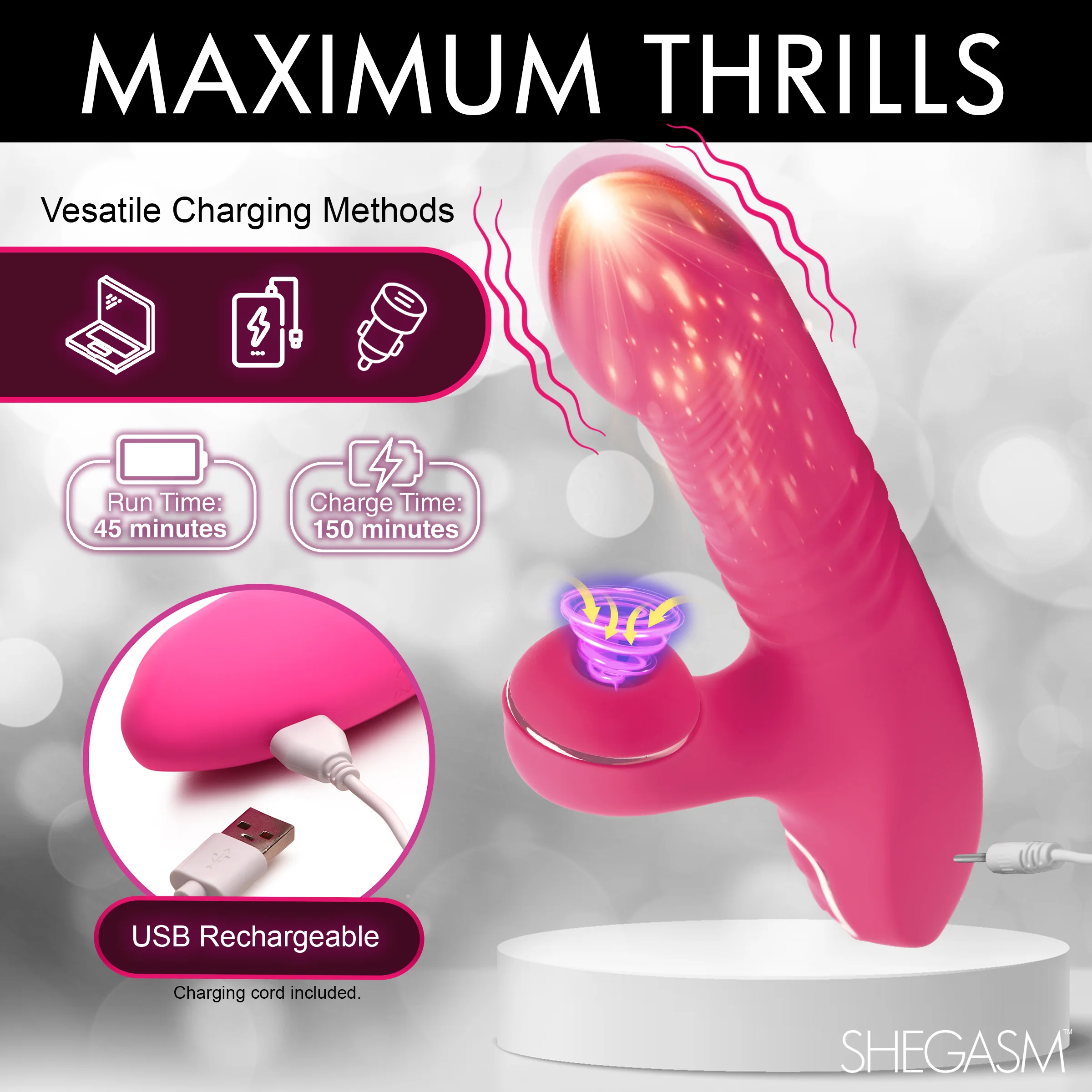 Pro-thrust Thrusting Suction Silicone Rabbit Vibrator - Image 6