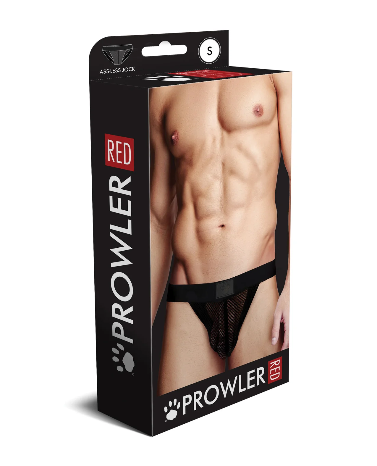 Prowler RED Fishnet Ass-less Brief - Black SM - Image 3