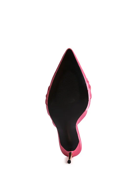 Queenie Satin High Heeled Mule Sandals - Image 14