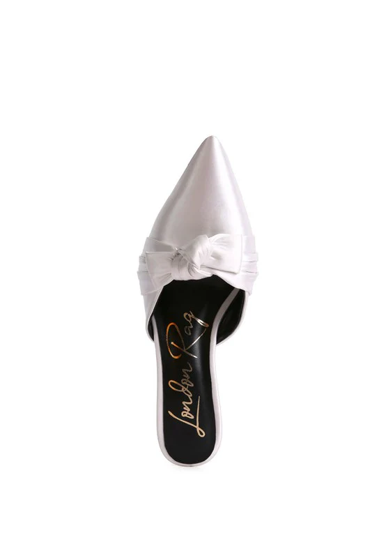 Queenie Satin High Heeled Mule Sandals - Image 18