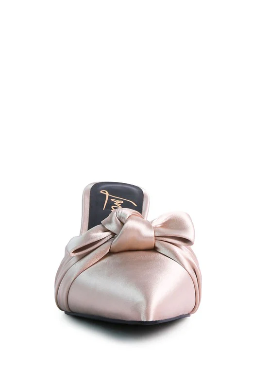 Queenie Satin High Heeled Mule Sandals - Image 8