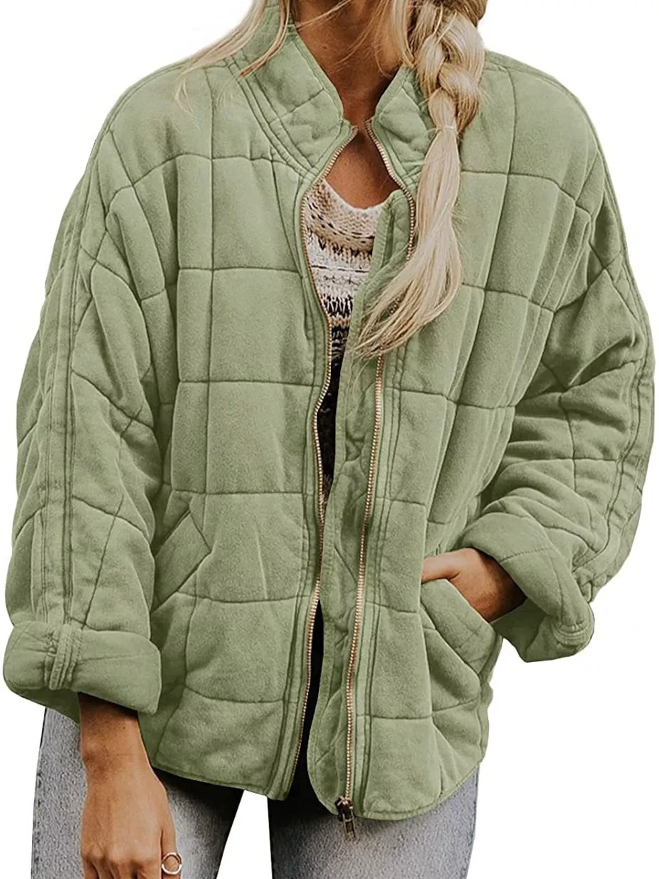 Quilted Zip Up Outerwear - Image 13