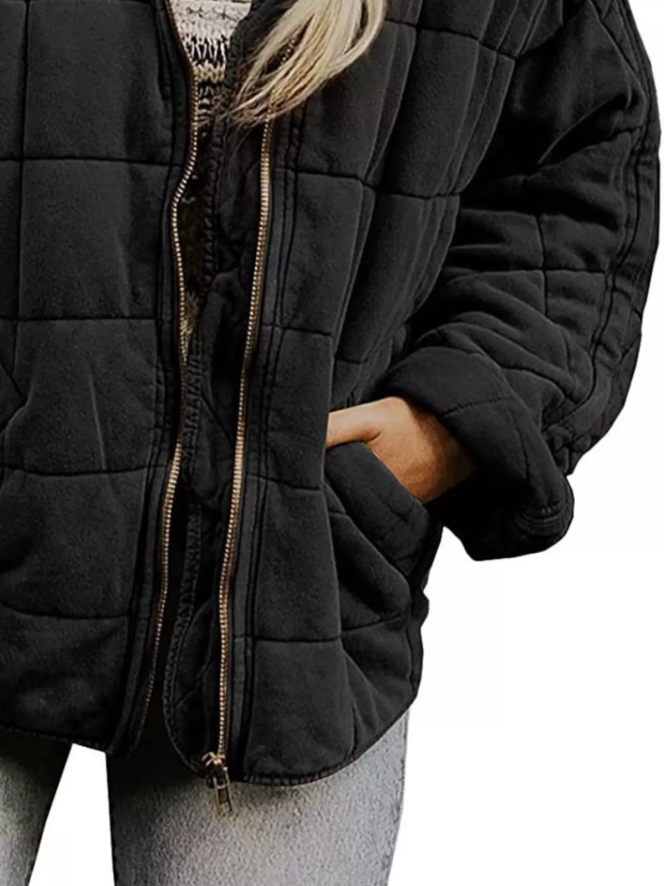 Quilted Zip Up Outerwear - Image 5