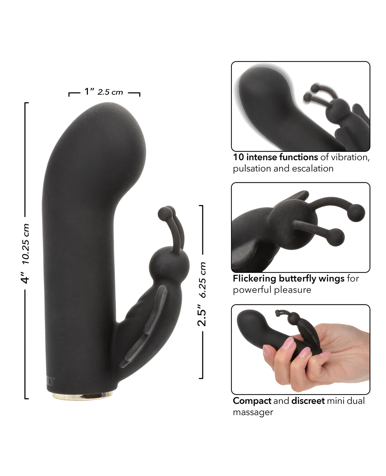 Raven Butterfly G-Spot Vibrator - Black - Image 4