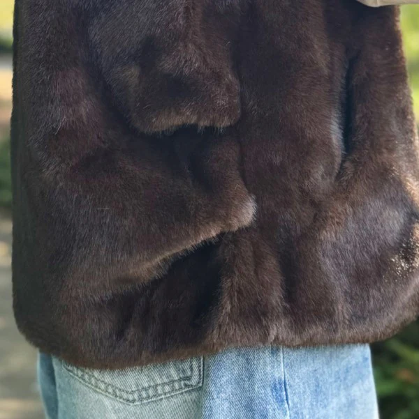 Real Feel Faux Mink Fur Hooded Vest - Image 8