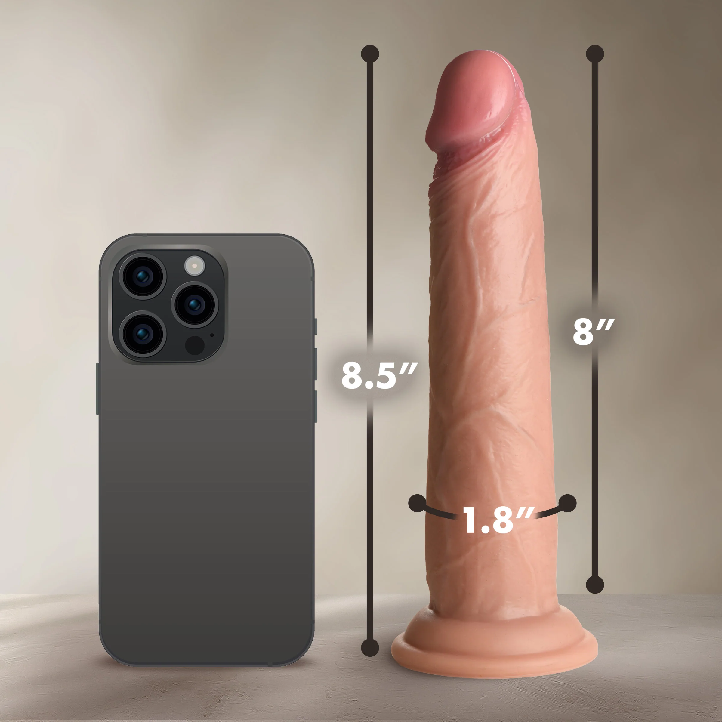 Real Skin Silicone Dildo - 8.5" - Image 8