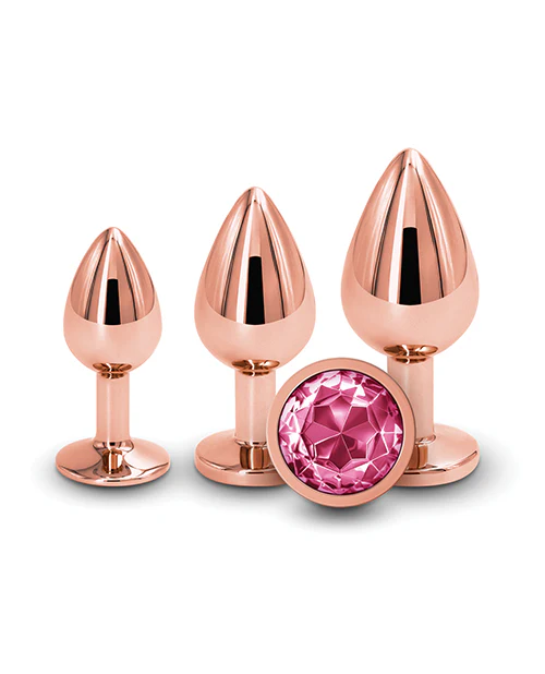 Rear Assets Pink Gem Anal Trainer Kit - Rose Gold - Image 3
