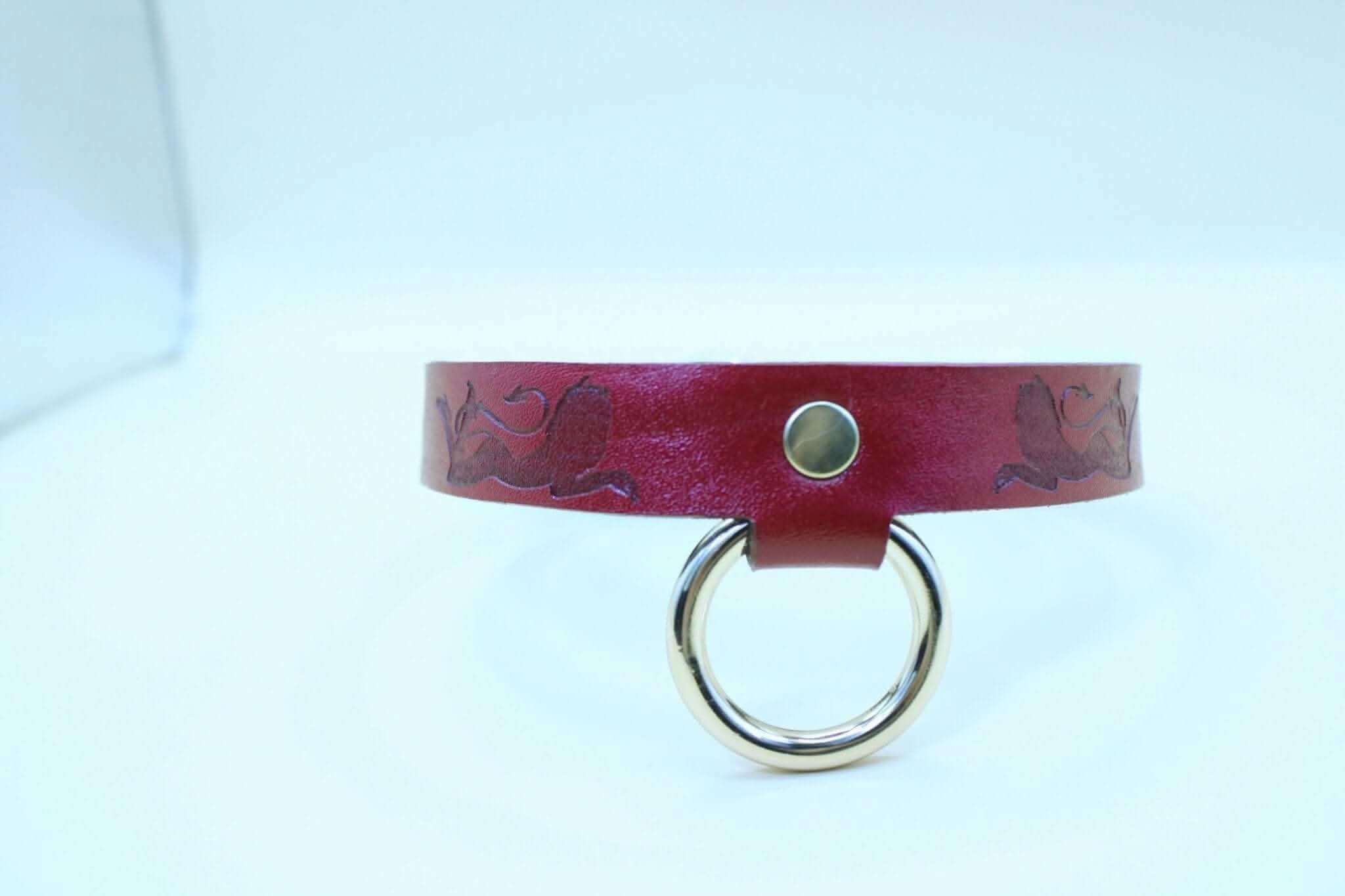 Red BDSM Collar Handmade Devil Sub Jewelry for Unique Style - Image 4