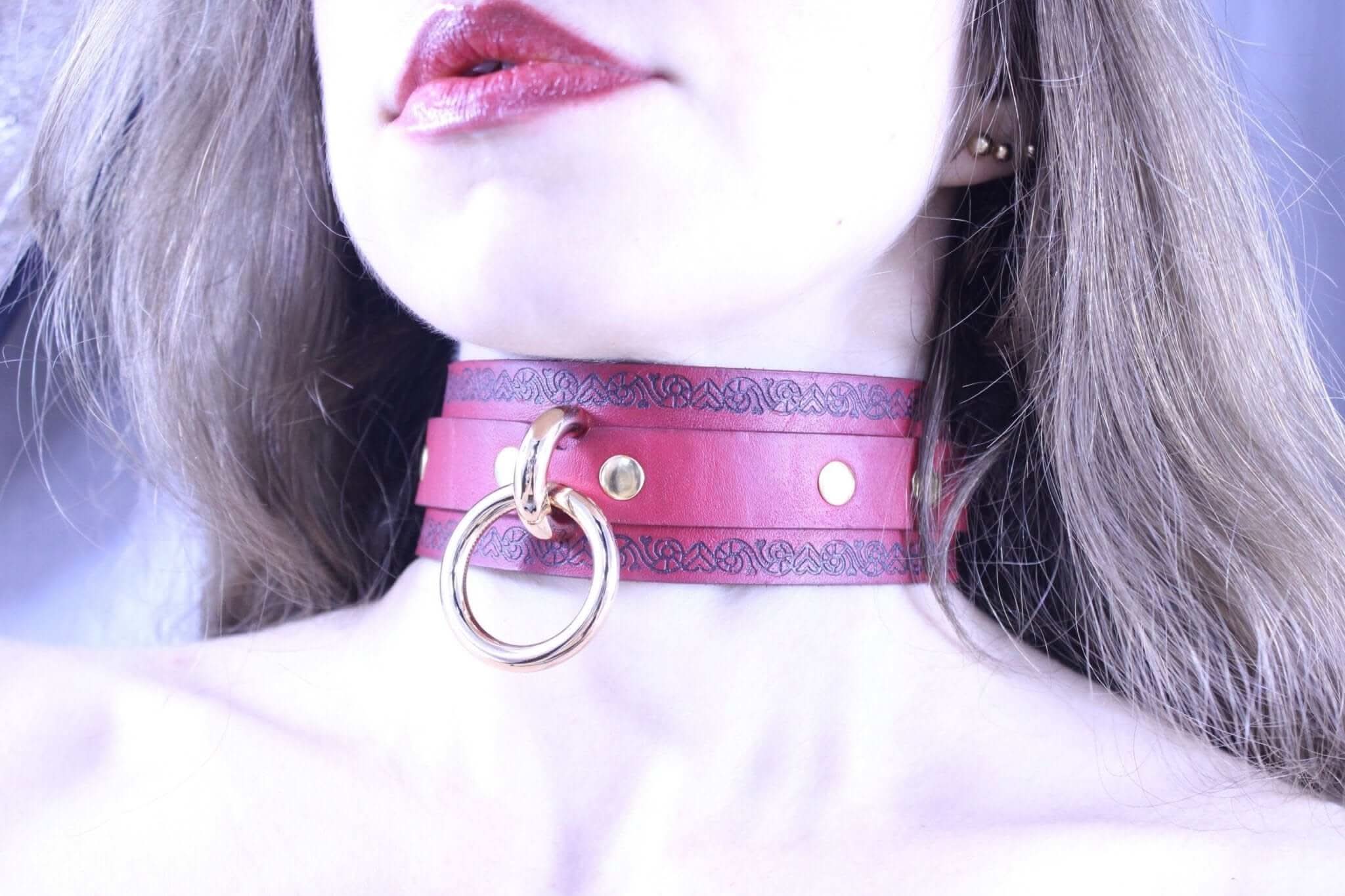 Slave Collar with O-Ring Jewelry for Submissives