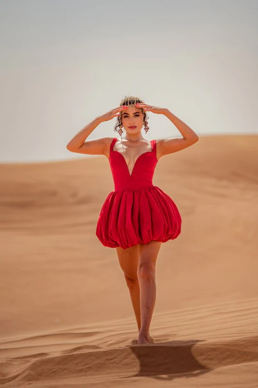 Red in the Desert Bubble Dress