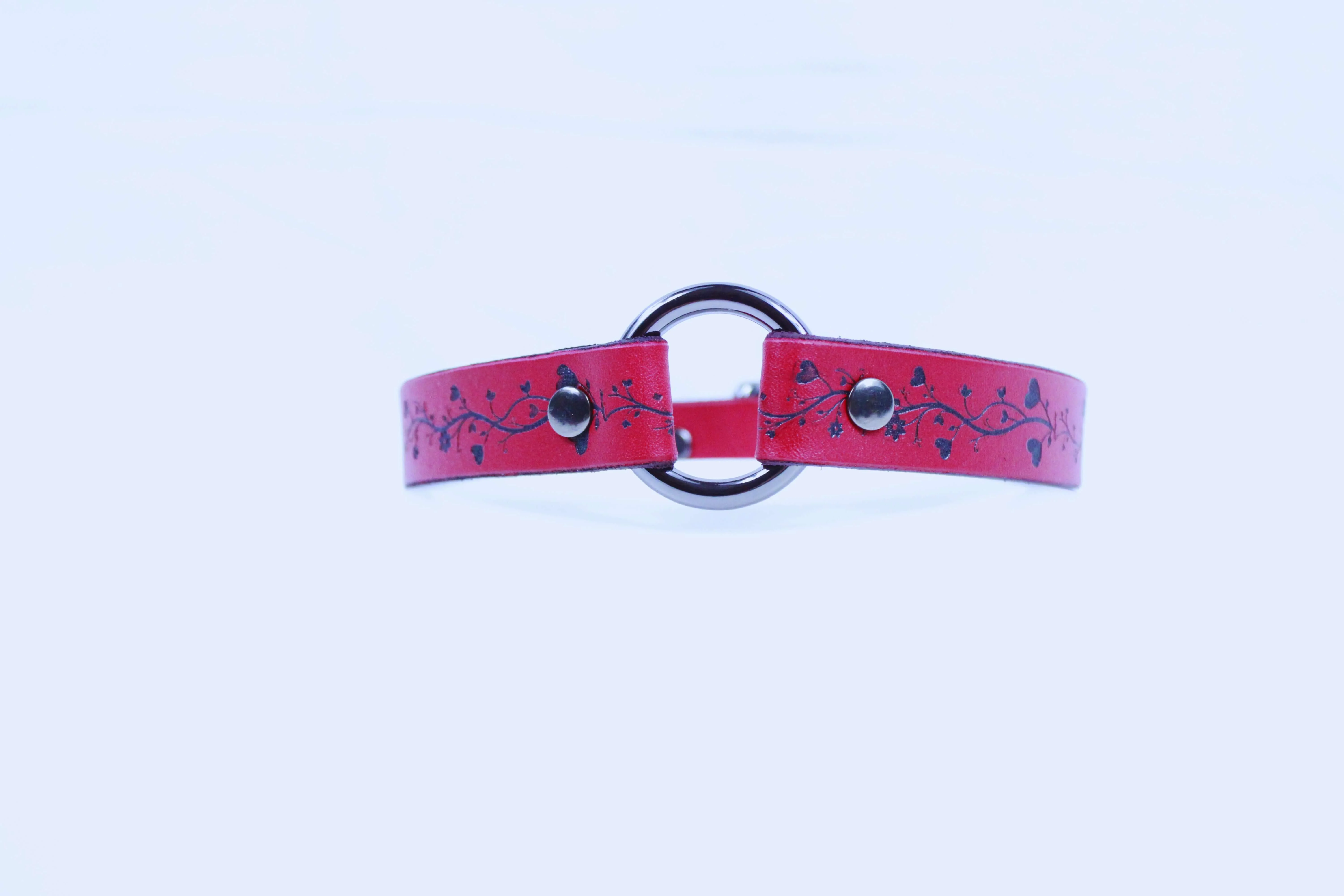 Vine Pattern Submissive Collar – Discreet BDSM Leather Choker - Image 3