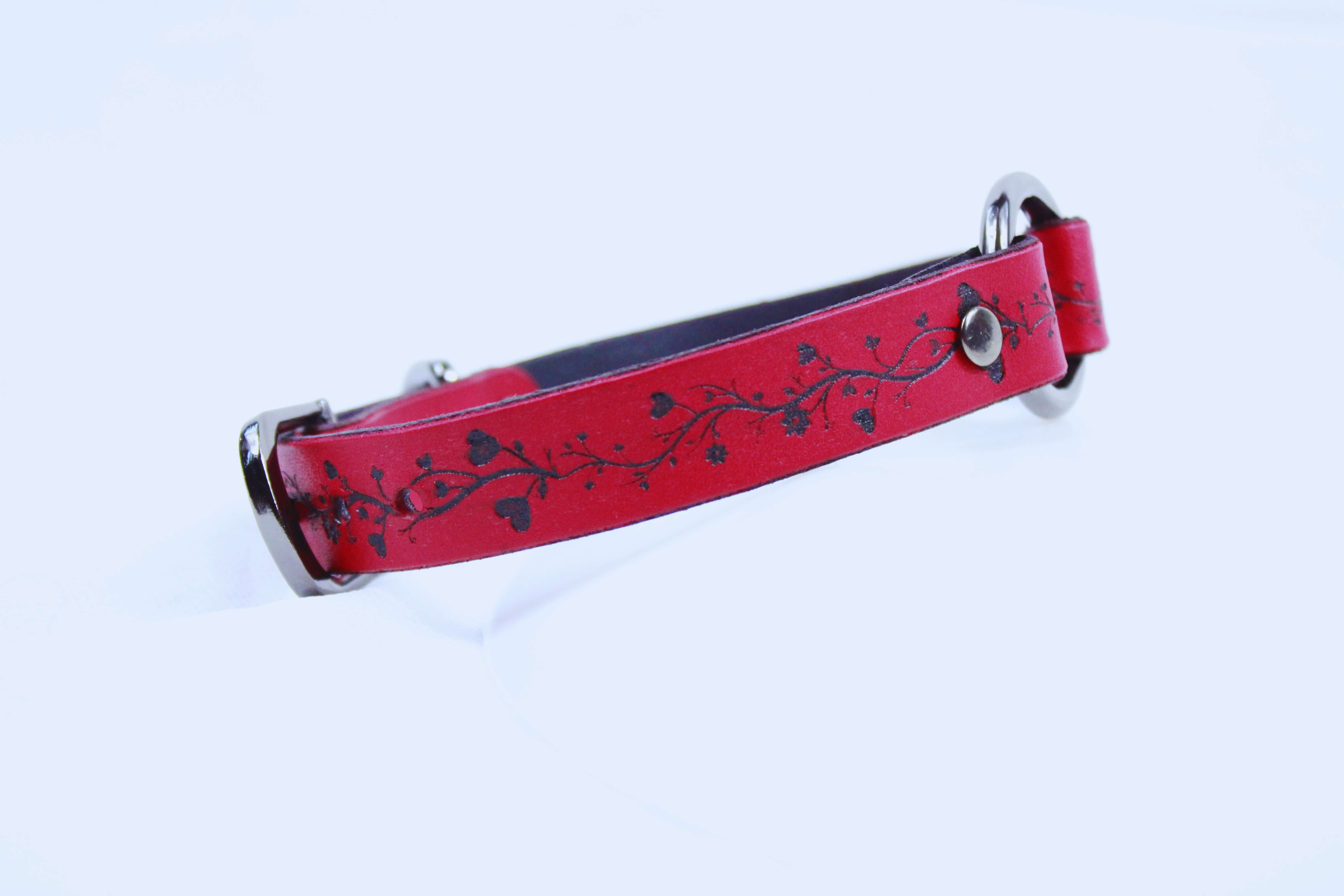 Vine Pattern Submissive Collar – Discreet BDSM Leather Choker - Image 4