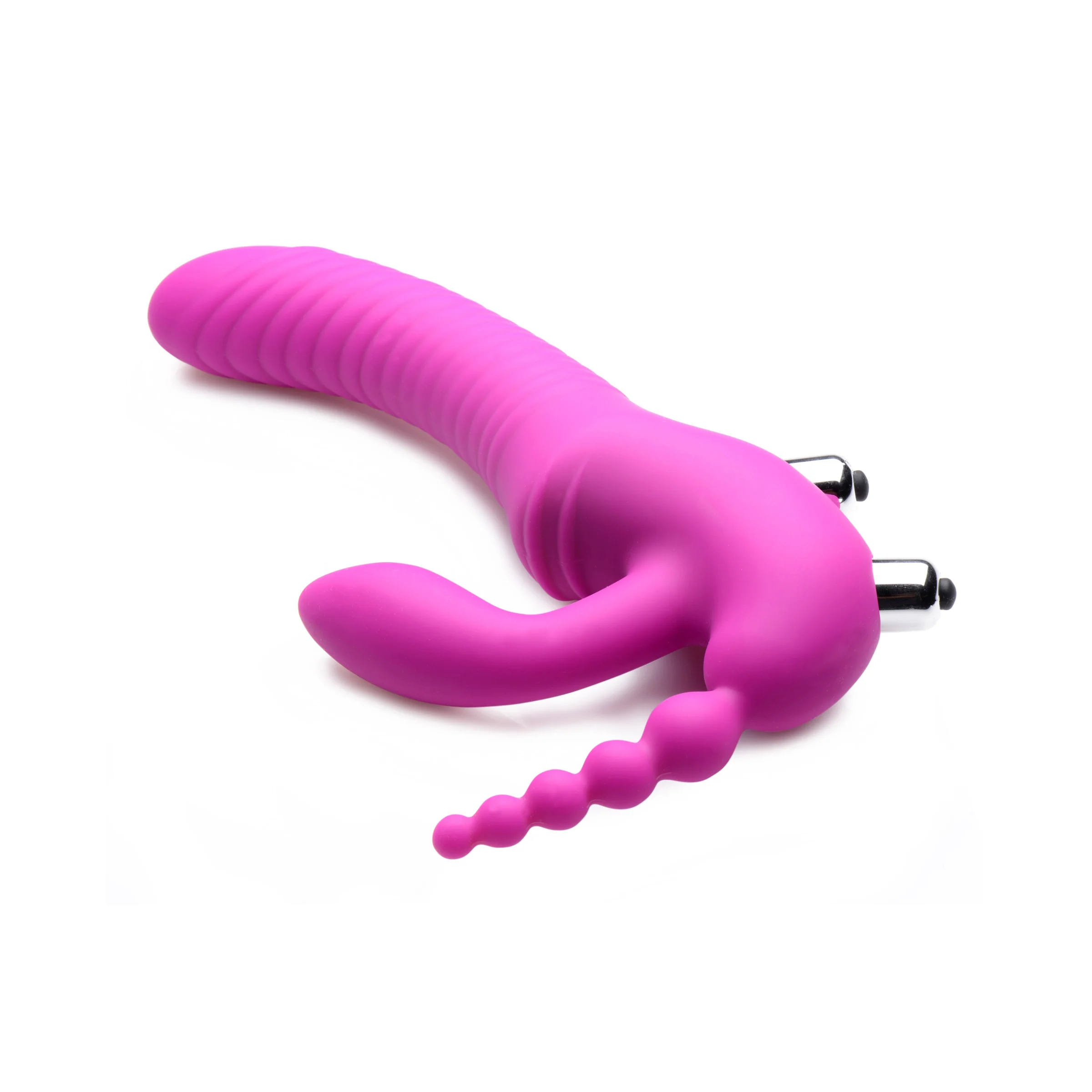 Regal Rider Vibrating Silicone Strapless Strap On Triple G Dildo - Image 3