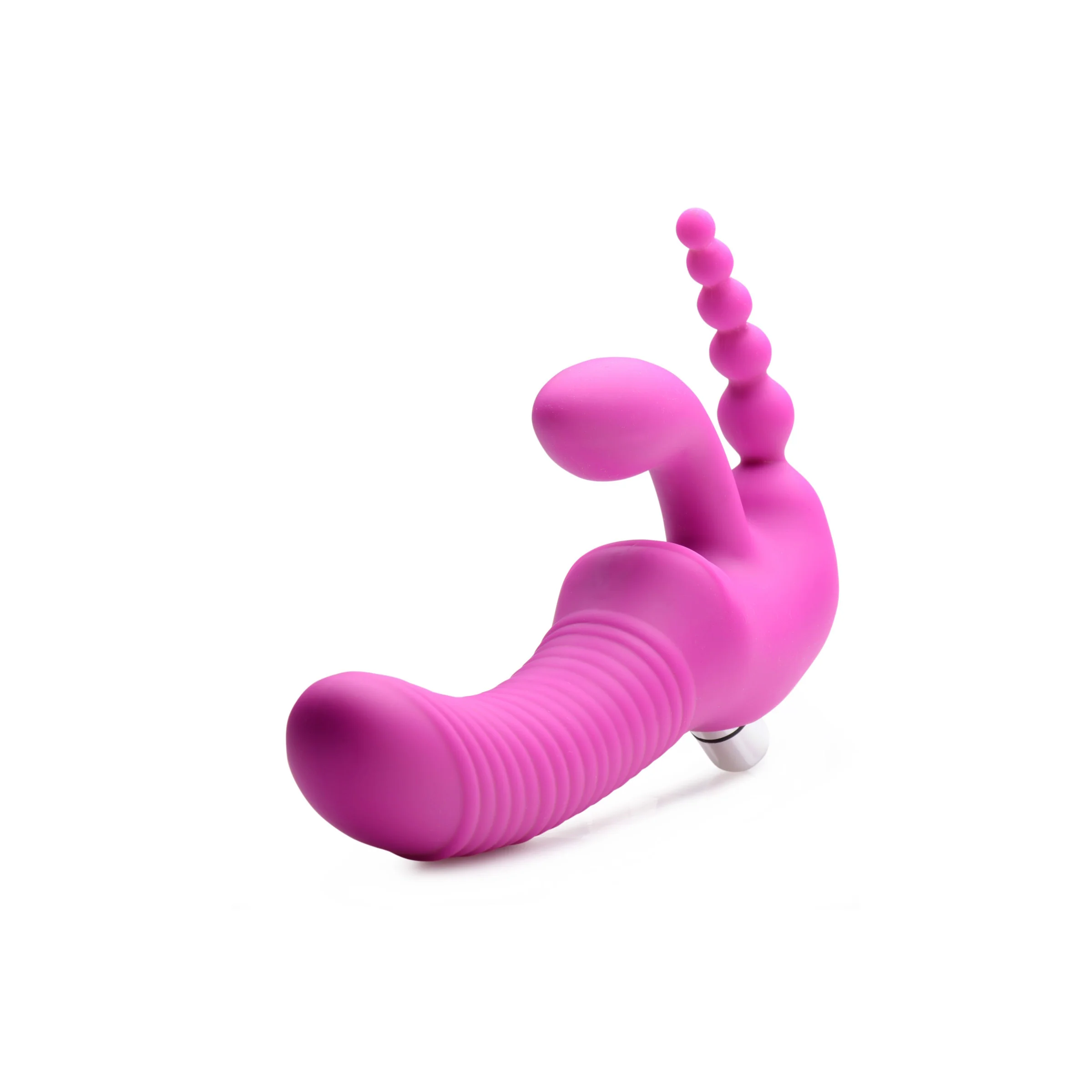 Regal Rider Vibrating Silicone Strapless Strap On Triple G Dildo - Image 6