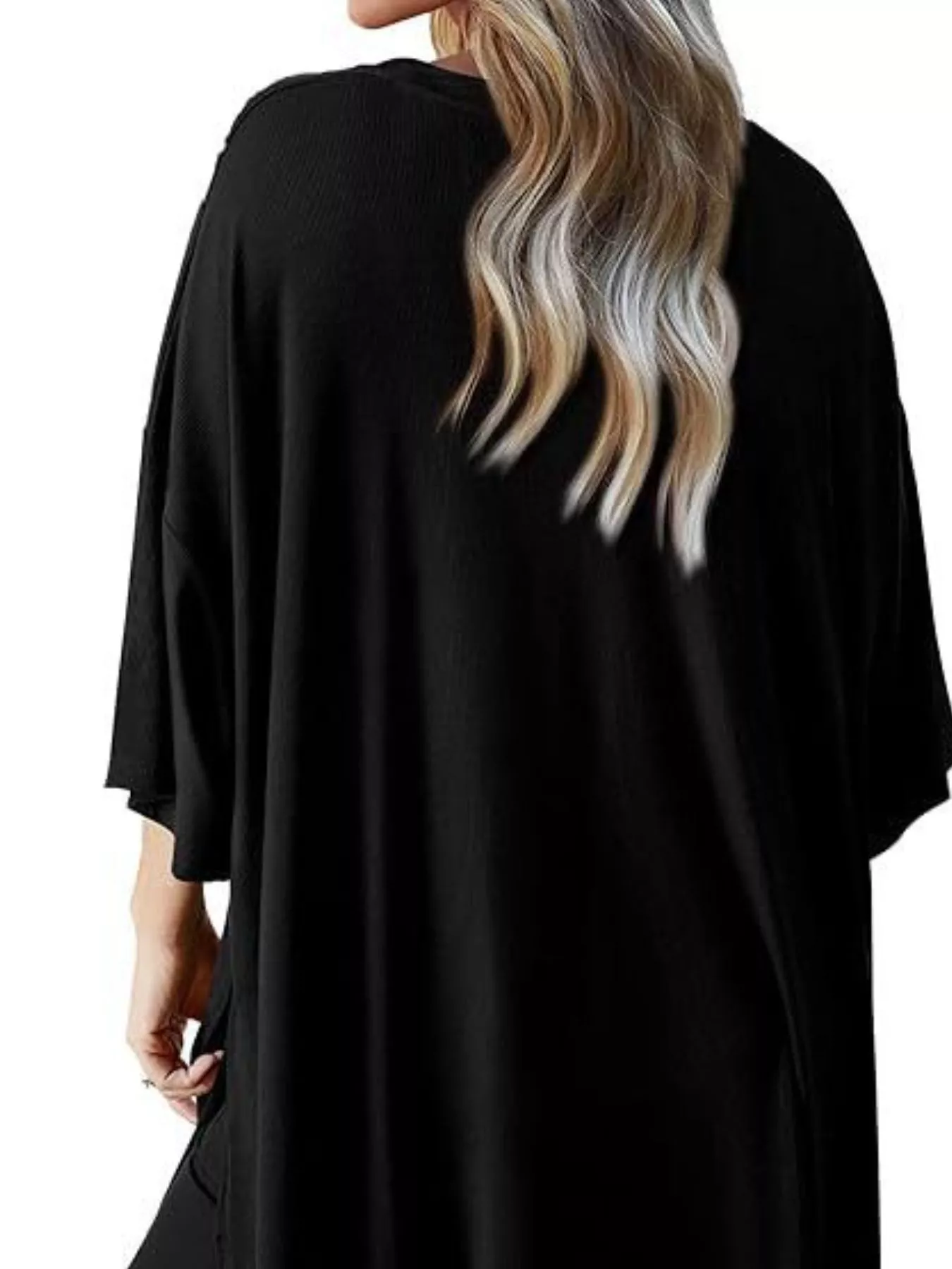 Relaxed Fit Round Neck Top and Pants Two-Piece Set - Image 11