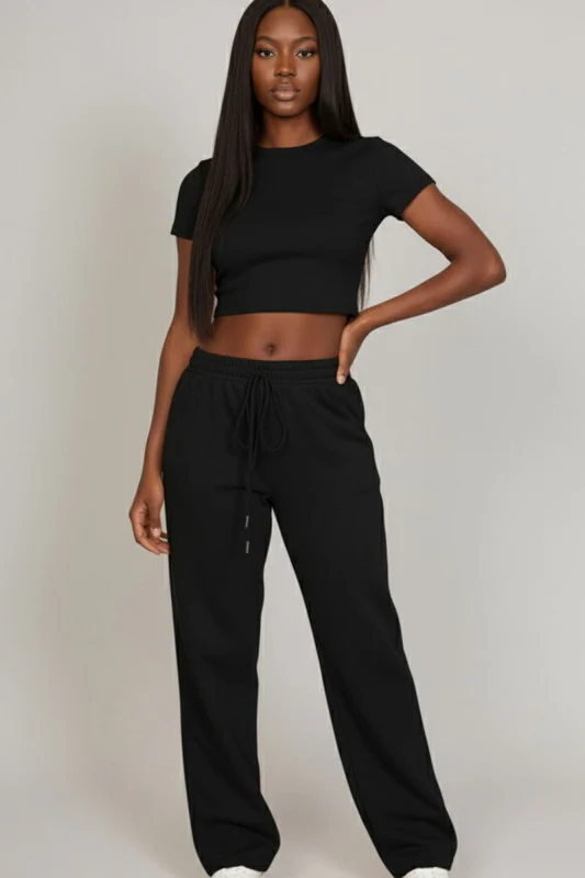 Relaxed Fit Top and Wide-Leg Pants Set - Image 7