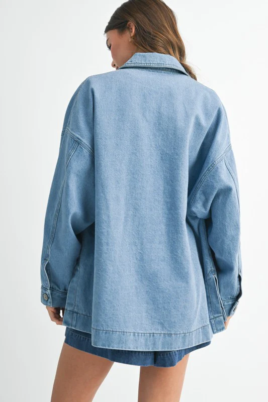 Relaxed Fit Utility Denim Jacket - Image 15