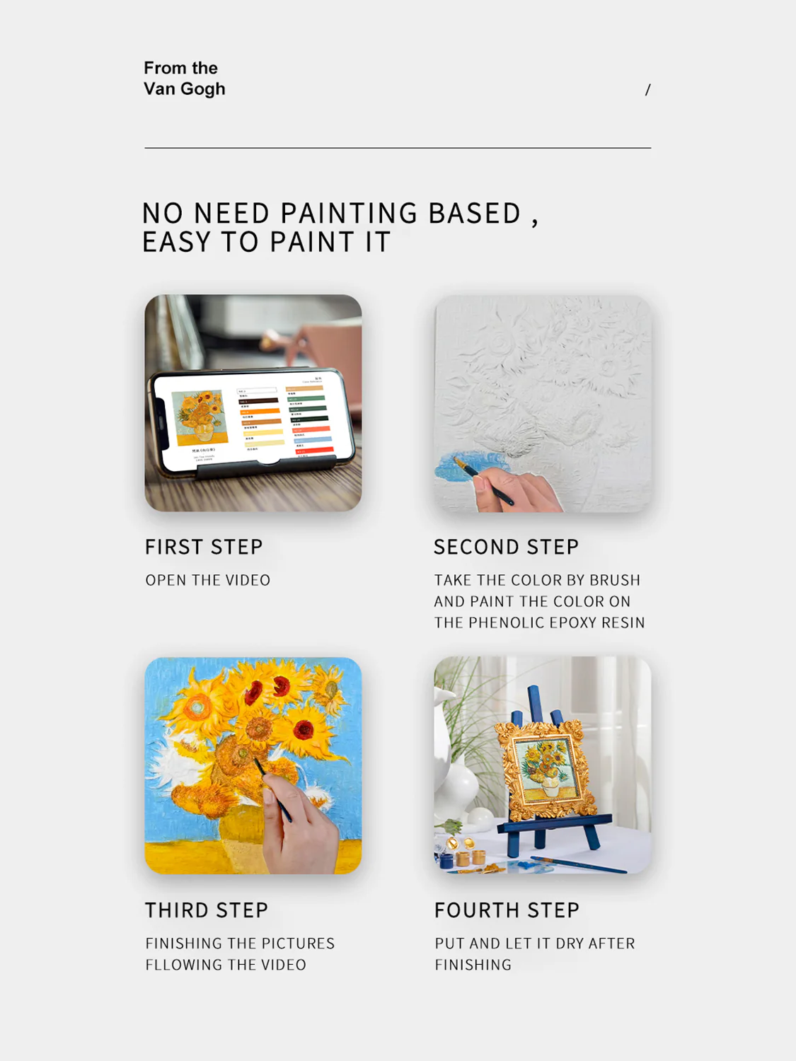 Relief Van Gogh's Starry Night DIY 3D Oil Painting Kit - Image 7