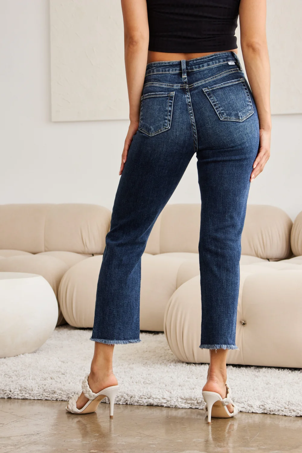 RFM Crop Dylan Full Size Tummy Control Distressed High Waist Raw Hem Jeans - Image 15
