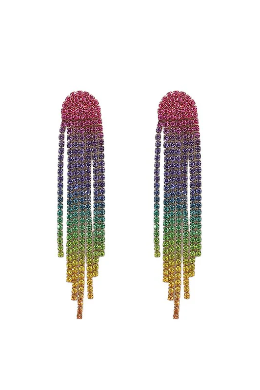 Rhinestone Drop Earrings - Image 2