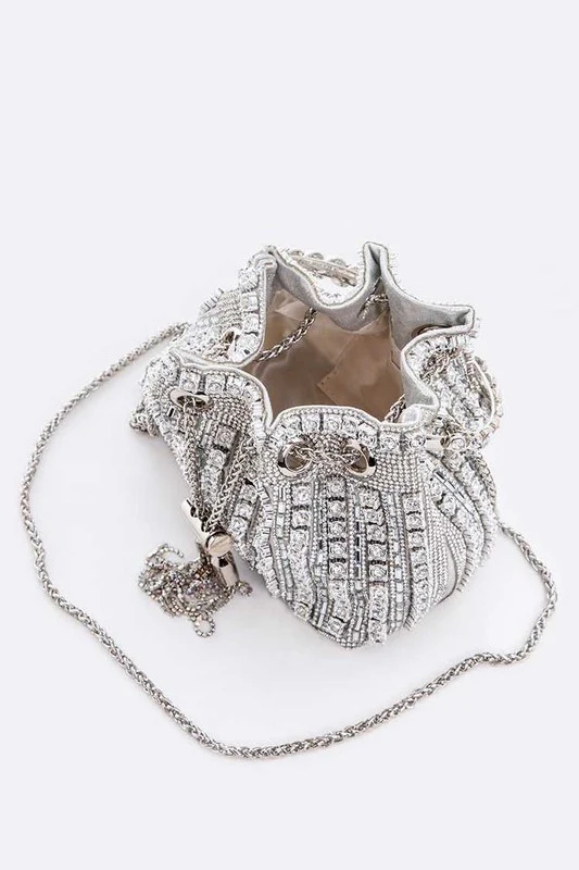 Rhinestone Iconic Top Handle Bucket Bag - Image 6