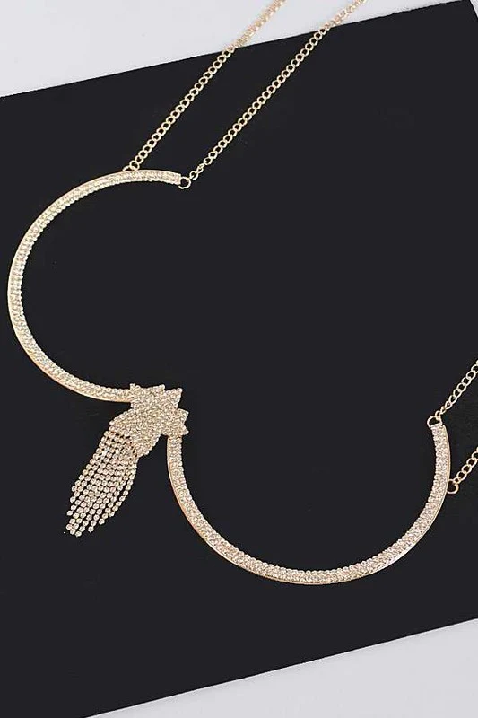 Rhinestone Star Fringe Drop Bra Chain - Image 6