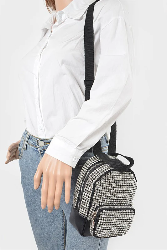 Rhinestone Statement Mini Convertible Backpack - Image 7