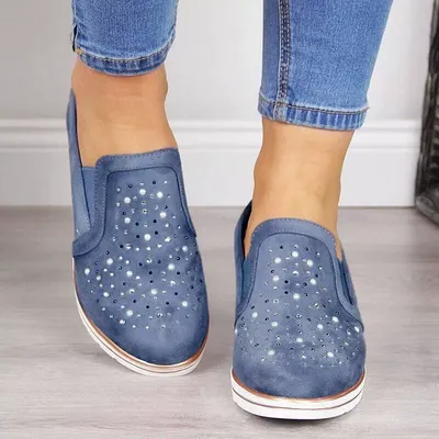Rhinestone Wedge Slip-Ons - Image 2