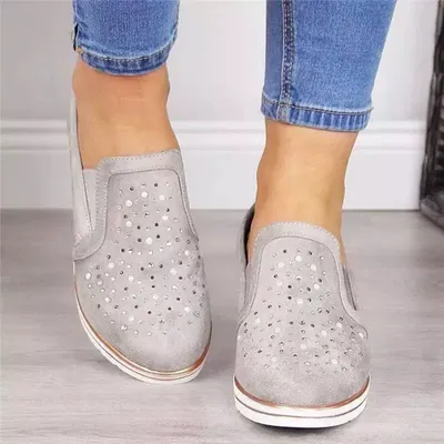 Rhinestone Wedge Slip-Ons - Image 3