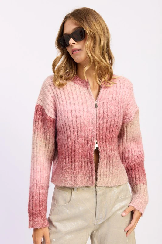 RIBBED CARDIGAN WITH DOUBLE ZIPPER - Image 6