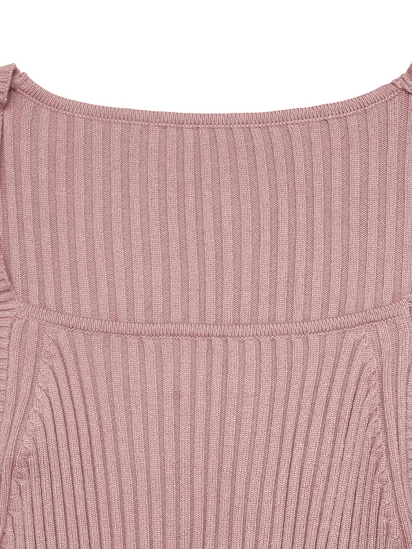 Ribbed Knit Square Neck Bodycon Sweater Dress - Image 9
