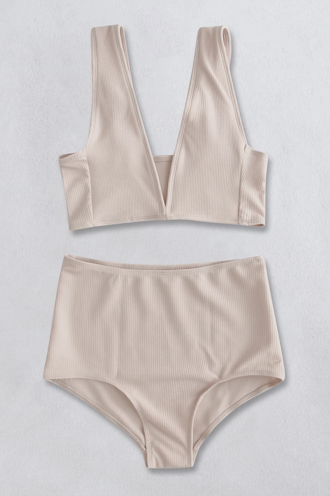 Ribbed V-Neck Bikini Set - Image 8