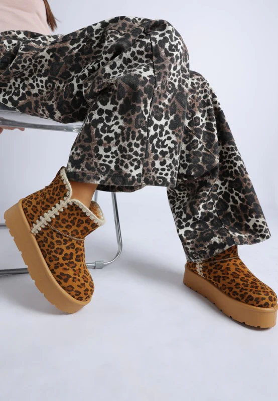Rochas Leopard Print Snow Boots - Image 4