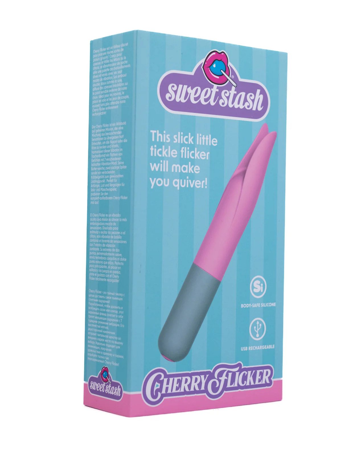 Rock Candy Cherry Flicker Clit Tickler - Pink/Grey - Image 4