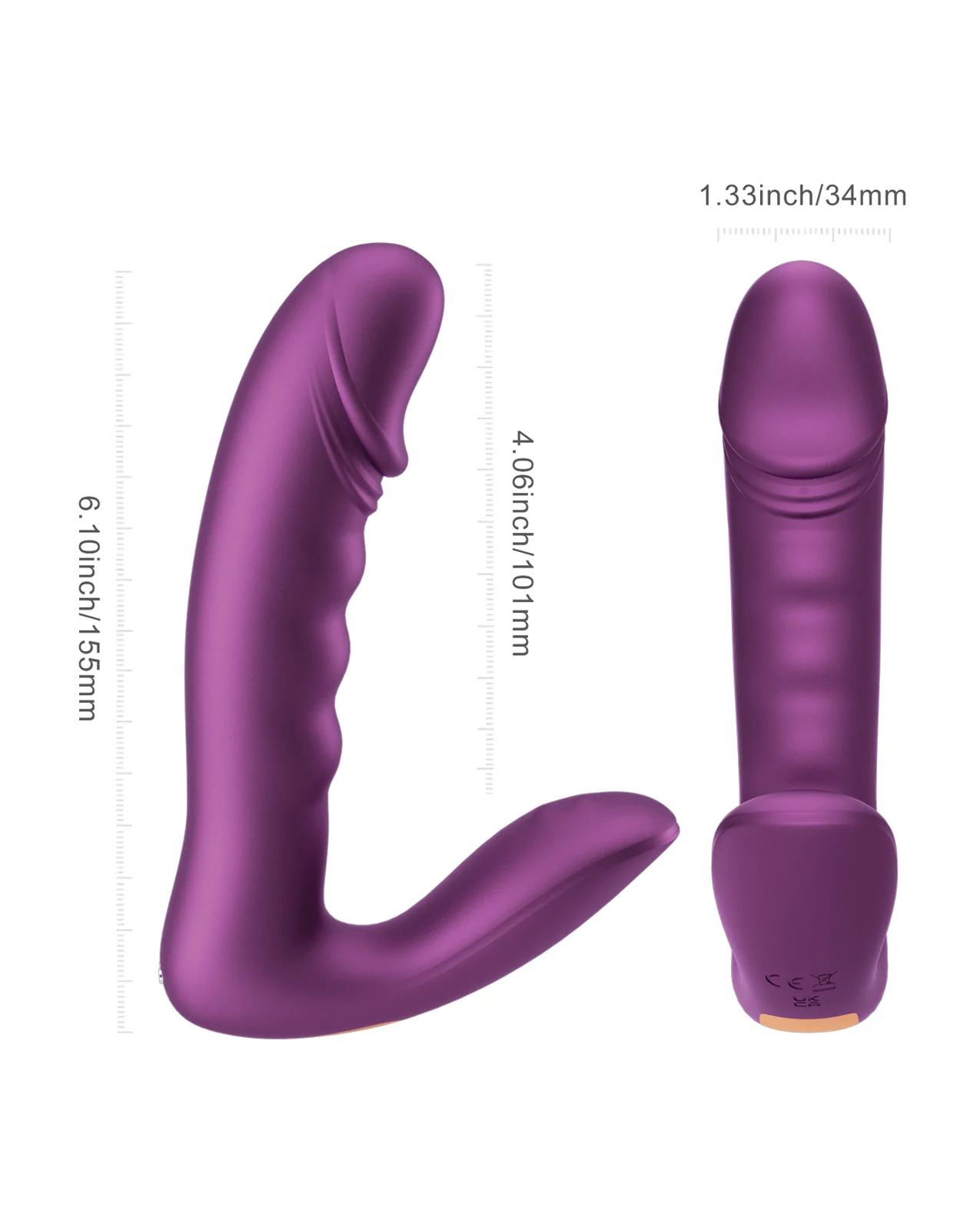 RORA 2 Pressure Sensing App-Controlled Rotating G-Spot Vibrator & Clitoral Stimulator - Purple - Image 5