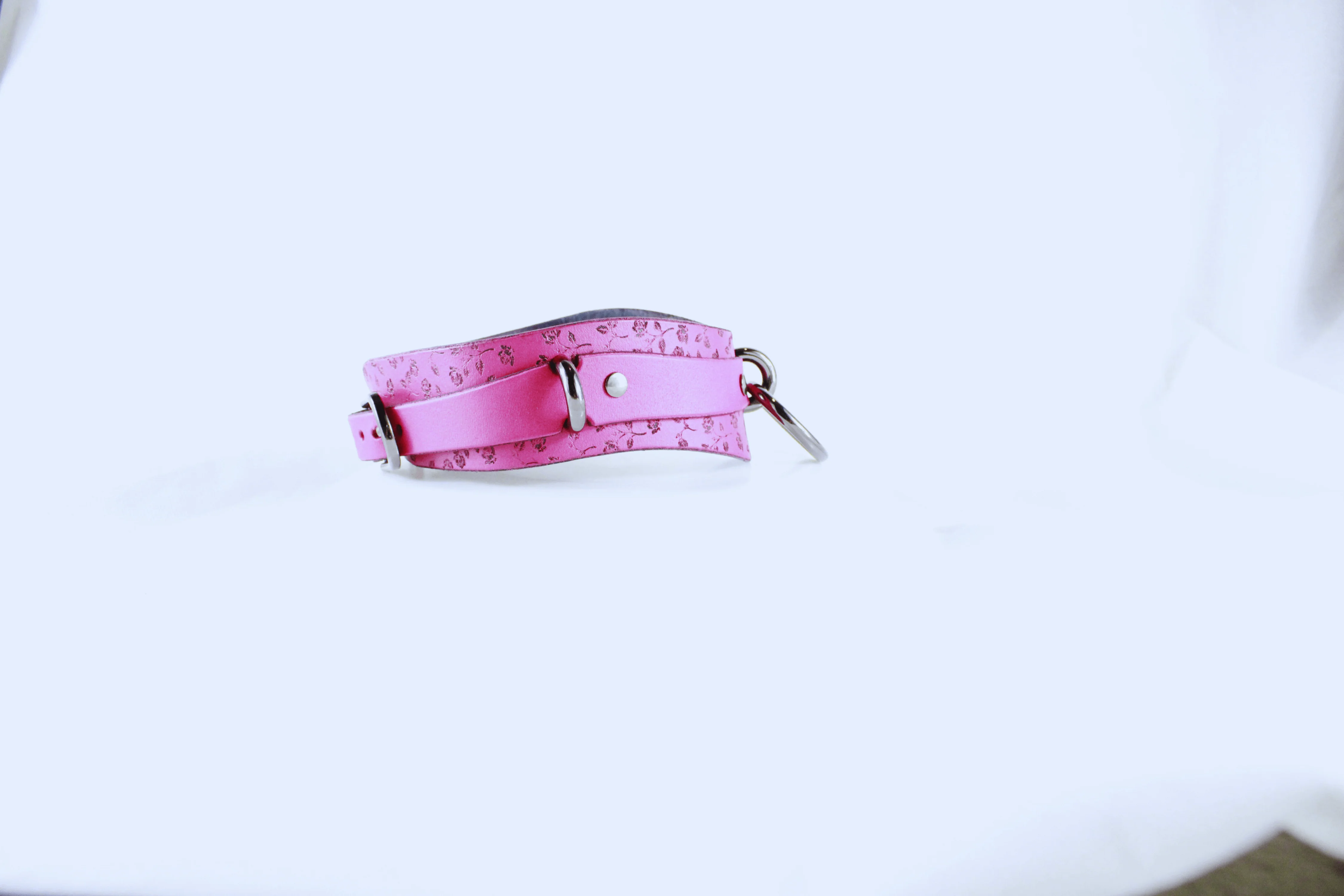 Rose Leather Submissive Collar – Discreet Day Collar for Sub Jewelry - Image 5