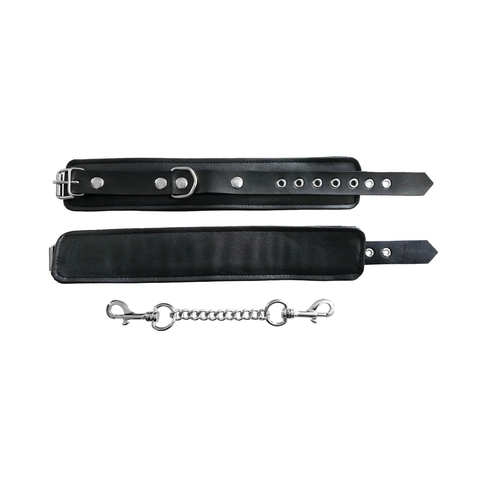 Rouge Fetish Play Vegan Ankle Cuffs Black - Image 4